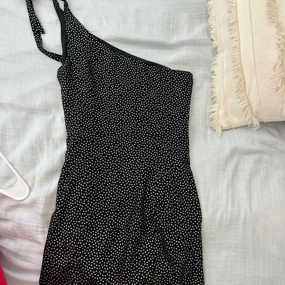 Elegant Black and White Polka Dot Dress
